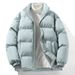 Men's Winter Puffer Jacket – Streetwear Bomber Coat With Stand Collar (Black/Pink/Khaki/Light Blue, S-4XL)_voghion.com