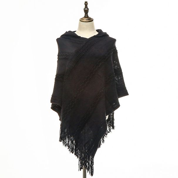 Mantella lavorata a maglia in saldo con cappuccio Scialle_voghion.com