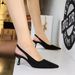 8295 European And American Style Suede High Heels Pointed Toe Hollow Wine Glass Heel Women's Shallow Mouth Back Strap_voghion.com