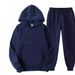 Loose Fleece For Men Women, New Autumn And Winter Solid Color Casual Hooded Pullover 2-Piece Sweatshirt Set_voghion.com