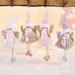 Pom Pom Hat Angel Girl Ornament - Christmas Tree Hanging Decorations, Set Of 4 (Beige, Gray, White, Pink), European Style Holiday Decor"_voghion.com