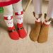 3-Pair Women's Coral Fleece Christmas Socks, Non-Shedding Fuzzy Sleep Socks With Half-Side Plush, Festive Ankle Socks For Home_voghion.com