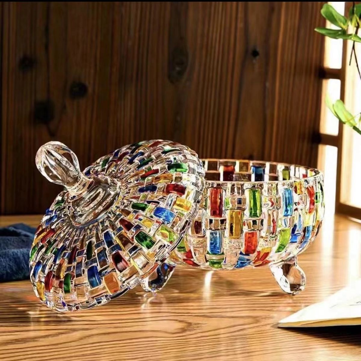 Grouss gewieft Relief kreativ Liicht Luxus Handwierker handgemoolt Kristallglas Séissegkeeten Bijouskëscht Späicherkëscht_voghion.com