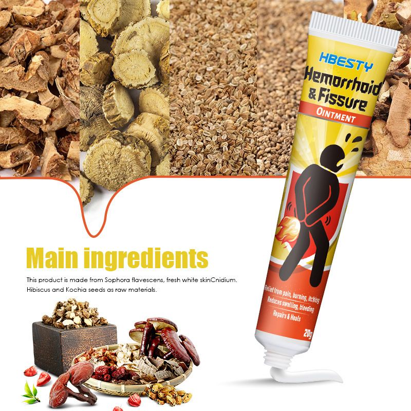 Crema per la salute delle emorroidi per uomini e donne, impacco freddo interno ed esterno con polpette di carne, taglio delle emorroidi a base di erbe Huatuo_voghion.com