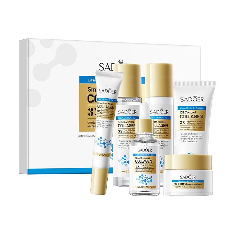 Full English SADOER Triple Collagen Wrinkle Smoothing Firming Skincare Set Moisturizing Kit_voghion.com