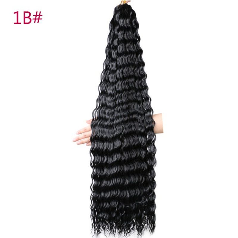 30 Zoll Ariel Lockenhaar Wasserwelle Twist Häkelhaar Synthetisches Zopfhaar Ombre Blonde Rosa Tiefe Welle Flechten Haarverlängerung_voghion.com