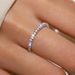 European And American Trends New Women's Single Row White Ring With Zircon Inlay, Simple Closed Mouth Index Finger Ring, Fashionable_voghion.com