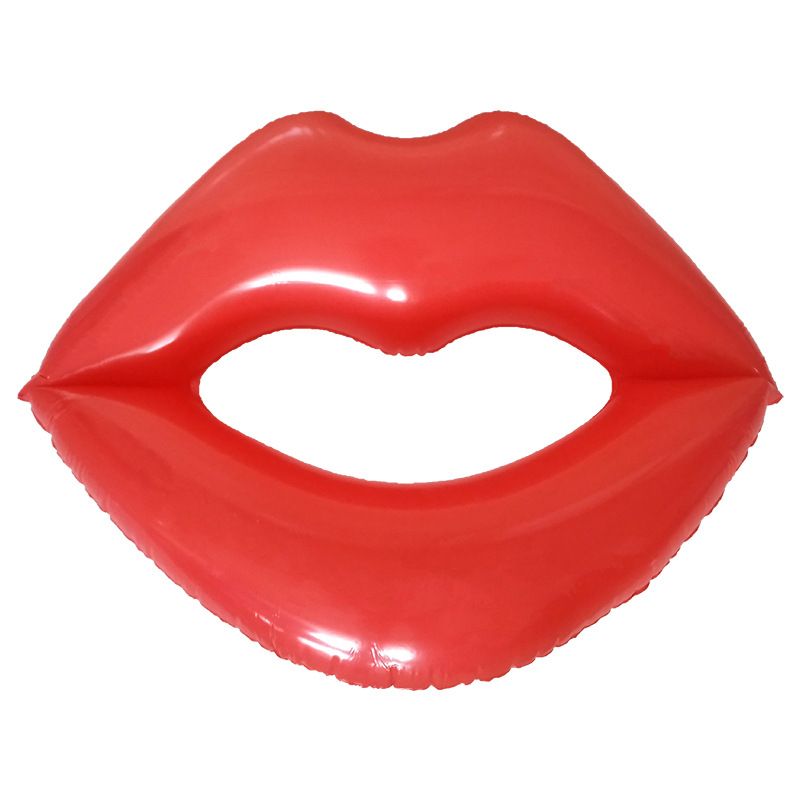 Water Red Lips Lips Red Heart Inflatable Floating Bed Swimming Ring_voghion.com
