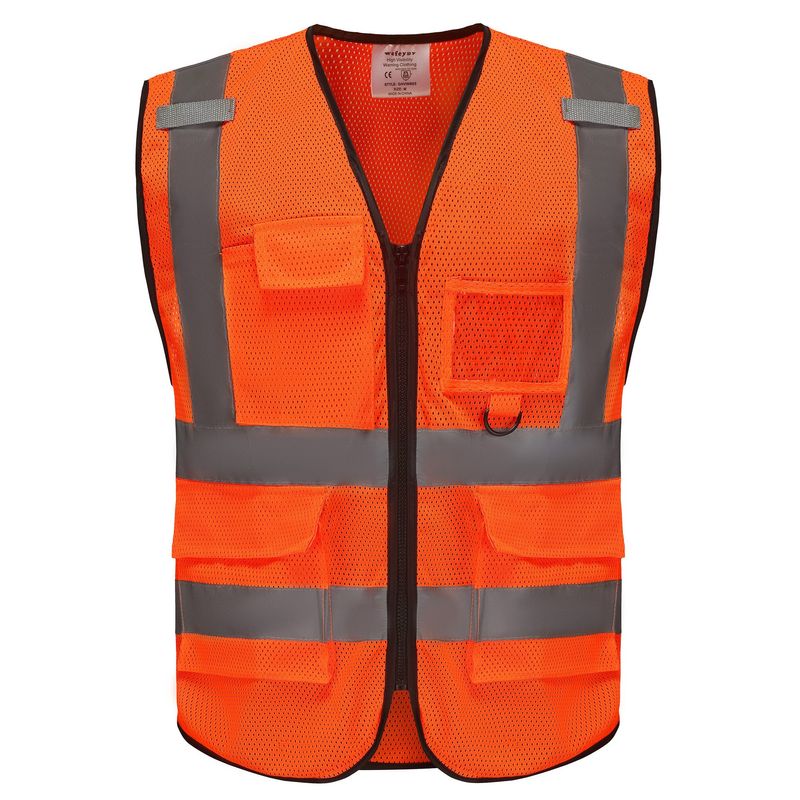 Multi Pocket Skladem, Bezpečnostní vesta pro stavbu silnic, Reflexní reflexní vesta s vysokým leskem na letišti_voghion.com