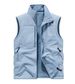 Men's Reversible Fleece Vest For Outdoor & Casual Wear, Stand Collar, Thick Warm Layering Vest, Lightweight & Breathable, Multiple Pockets_voghion.com