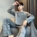 Herren-Pyjama-Set Frühjahr/Herbst 2025: Langarmhose, Baumwolle, locker geschnitten, lässig, für Jugendliche, ideal für Zuhause._voghion.com