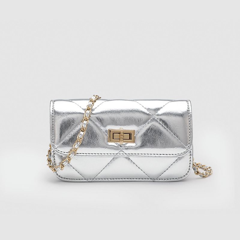 Quilted Mini Shoulder Bag – Soft PU Chain Strap Crossbody, Elegant Square Bag For Casual & Chic Outfits_voghion.com