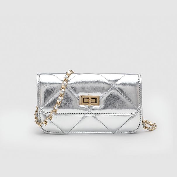 Quilted Mini Shoulder Bag – Soft PU Chain Strap Crossbody, Elegant Square Bag For Casual & Chic Outfits_voghion.com