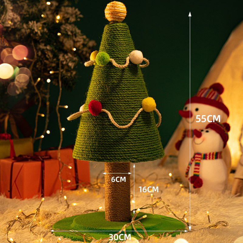 Weihnachtskletternest, Baum integriert, Wintersamtrahmen, klein, nicht besetzend, Sisal, verschleißfester Katzenkratzbaum_voghion.com