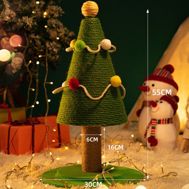 Weihnachtskletternest, Baum integriert, Wintersamtrahmen, klein, nicht besetzend, Sisal, verschleißfester Katzenkratzbaum_voghion.com