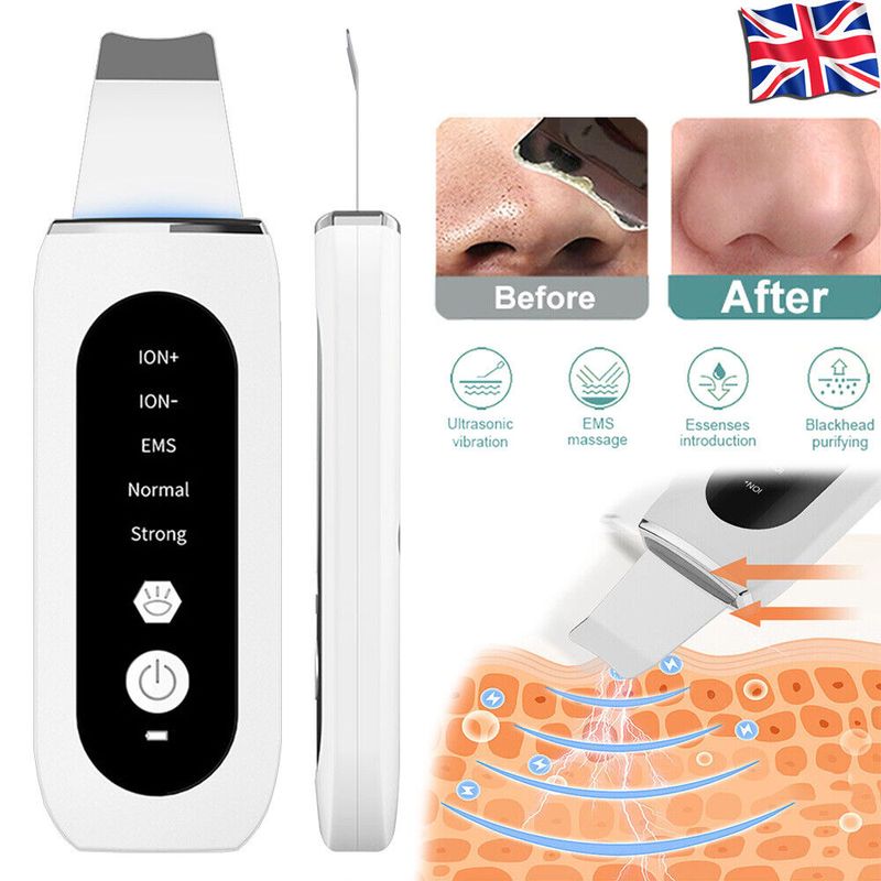 Ultrasonic Facial Skin Scrubber Pore Deep Cleaner Spatula Blackhead Remover Mask_voghion.com