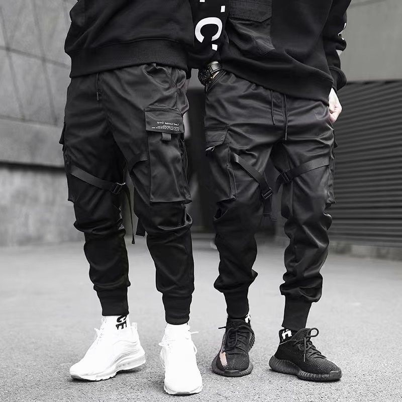 Streetwear Black Mens Harem Joggers Pants Male Cargo Pants 2023 Hip Hop Casual Pockets Sweatpants Oversized Fashion_voghion.com