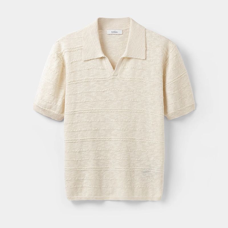 Korean Style Niche Hollow Knit Polo Short Sleeve Men's 2025 Summer New Loose Trendy Casual T-Shirt Top_voghion.com