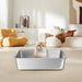 Stainless Steel Open Litter Box Extra Large Deepened Anti-Splash Cat Toilet Flat Bottom Square Basin Canteen Tray_voghion.com