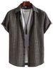 Casual Business Striped Shirt Men's Summer Short Sleeve Shirt_voghion.com