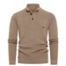 Men's Clothing Ribbed Knit Half-Zip Stand Collar Sweater, Thickened Warm Pullover For Casual & Business, Moisture-Wicking & Machine Washable_voghion.com