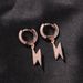 Orecchini a forma di fulmine per uomo e donna - Orecchini a bottone in zirconia cubica in stile hip hop, orecchini a cerchio minimalisti in oro, argento, oro rosa_voghion.com