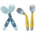 2PCS Baby Feeding Spoon Fork Sets Toddler Infant Bendable Silicone Soft Spoons Children Tableware Safe Learning Feeding Flatware_voghion.com