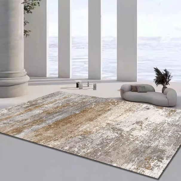 Abstract Striped Polyester Rug – Modern Minimalist Living Room Carpet, Non-Slip Washable Runner For Bedroom & Dining (Multiple Sizes & Colors)_voghion.com