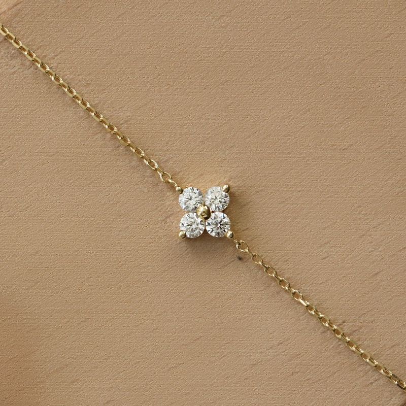 Bracciale in argento puro placcato S per donna, stile mini sottile, quadrifoglio, luce di nicchia di lusso, giapponese e coreano_voghion.com