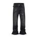 Men's Vintage Streetwear Cleanfit Splatter Jeans - Retro High-Waisted Flared Pants With Distressed Hem & Stacked Leg_voghion.com