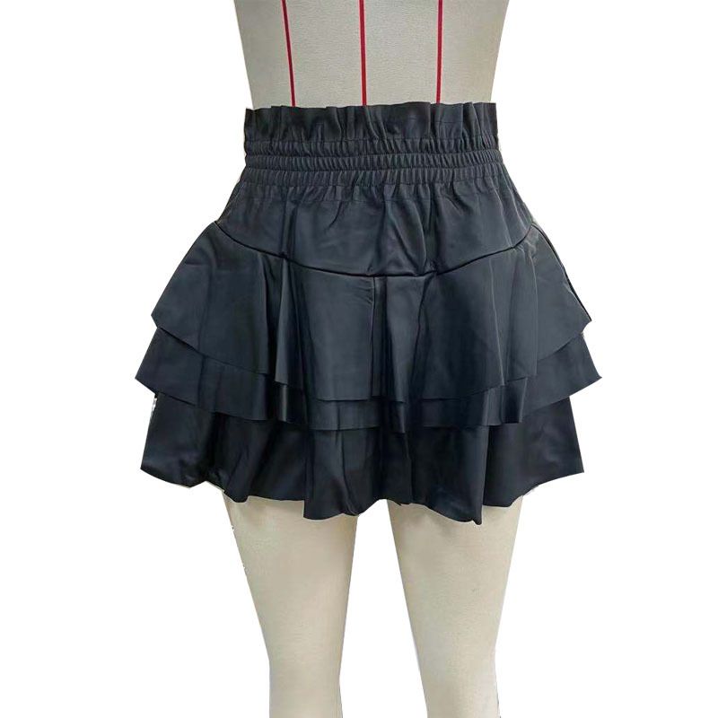 Vêtement femme jupe femme jupe cuir taille sexy minijupe jupe bouffante fesses jupe gâteau_voghion.com