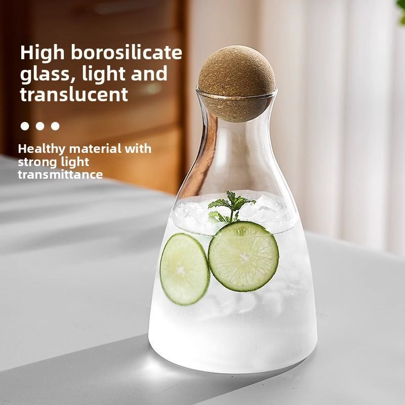 Green European Style Glass High Temperature Resistant Juice Large Capacity Household Cold Brew Lemon Water Pitcher_voghion.com