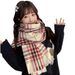 I mitation cashmere plaid caldo coppia studente versatile JK uniforme versione coreana Instagram ragazza sciarpa scialle invernale_voghion.com