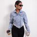 Women's Clothing INS Casual loose ripped long sleeved short denim jacket_voghion.com