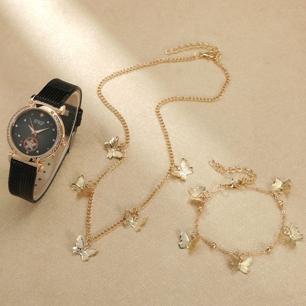 osebnost preprost vložek komplet zapestnic modna niša prosti čas temperament ženska kvarčna ura s pasom_voghion.com