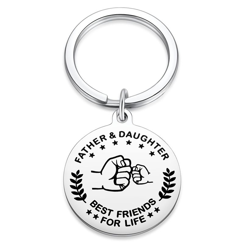 Keychain From Daughter Funny Dad Stainless Steel Keychain Dad Birthday Father's Day Christmas Gift_voghion.com