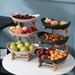 Bamboo Fruit Tray - 3-Tier Modern Snack Serving Stand For Living Room (Elegant Home Decor & Party Display)_voghion.com