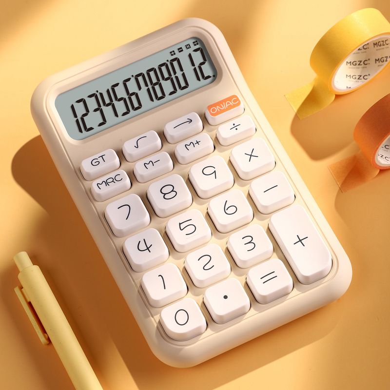 Small square sugar calculator 12-bit office cute creative small portable accounting office computer_voghion.com
