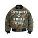 "Vintage Baseball Jacket - 1980s Heavy Washed College Varsity Style Reversible Letterman Coat (Army Green, M-XXXL)"_voghion.com