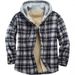 Flannel Shirt Jacket Men's Wool Hoodie Sherpa Lining Plaid Button-Down Sweatshirt For Fall/Winter_voghion.com