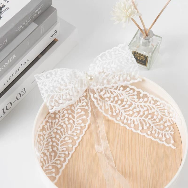 Lace Bow Tiebacks Light Luxury French Curtain Drawstring Buckle Korean Style No-Drill Beautiful Sheer Tie Rope_voghion.com