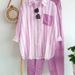 Women's Spring And Summer Large Size Loose Temperament Leisure Style Age-reducing Striped Long-sleeved Fashion Sports Suit_voghion.com