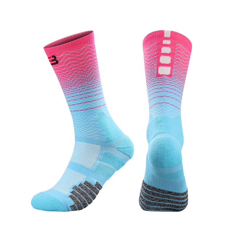 Professional And Practical Elite Basketball High Thickened Towel Bottom Medium Tube Gradient Outdoor Long Socks_voghion.com