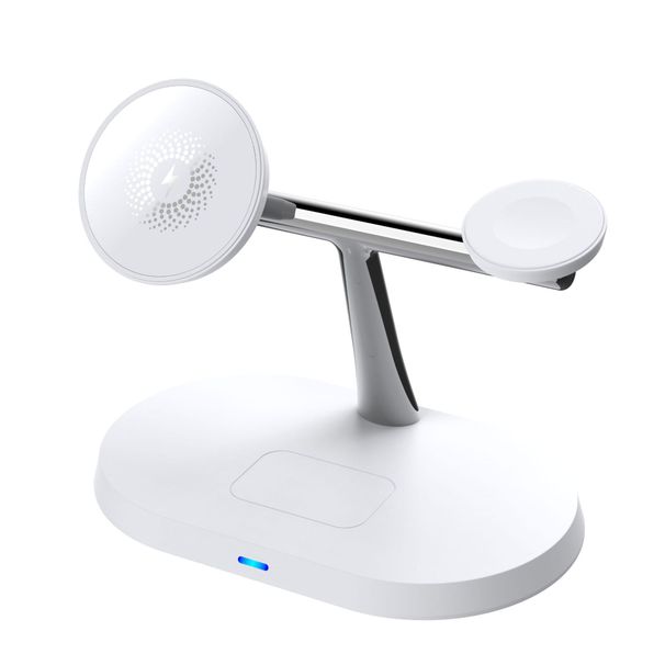 Handy Accessoiren dräi an engem magnetesche Wireless Ladestand 15W Schnellladung Gëeegent Integréiert Magnéitesch Wireless Ladegeräter_voghion.com