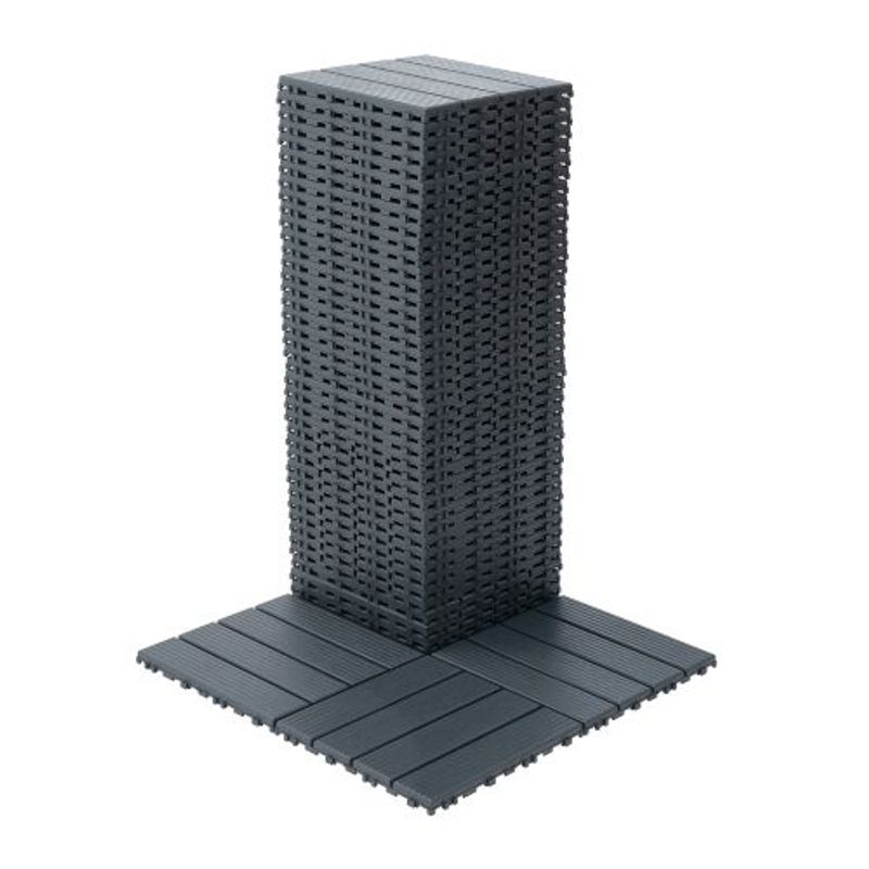 Plastic Interlocking Deck Tiles,44 Pack Patio Deck Tiles,12"x12" Square Waterproof Outdoor All Weather Use, Patio Decking Tiles For Poolside Balcony Backyard, Grey_voghion.com