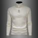 Heren slim fit gebreide trui - trui met halve rits en opstaande kraag, minimalistische effen kleur, lange mouwen winterbasislaag (wit/zwart, maten M-4XL)_voghion.com