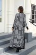 Women's houndstooth long-sleeved knitted cardigan jacket two-piece set_voghion.com