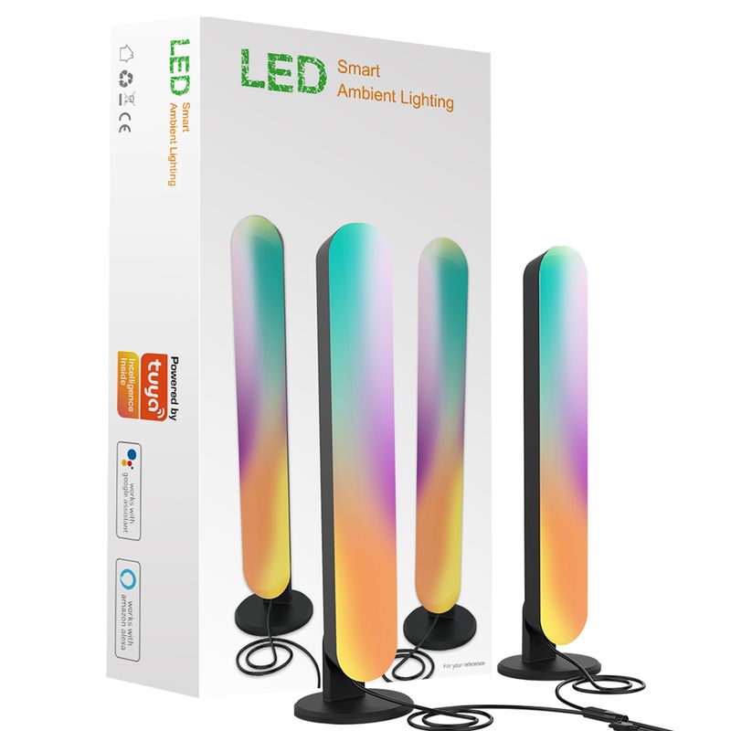 För Tuya Smart WiFi+IR Digital Musik LED-omgivningsljus, Smarta LED-ljusrampor, Fungerar med Alexa, Play-ljusramp för PC-spel, TV-rum_voghion.com