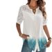 Nieuwe damesblouse met knooprevers en korte mouwen_voghion.com