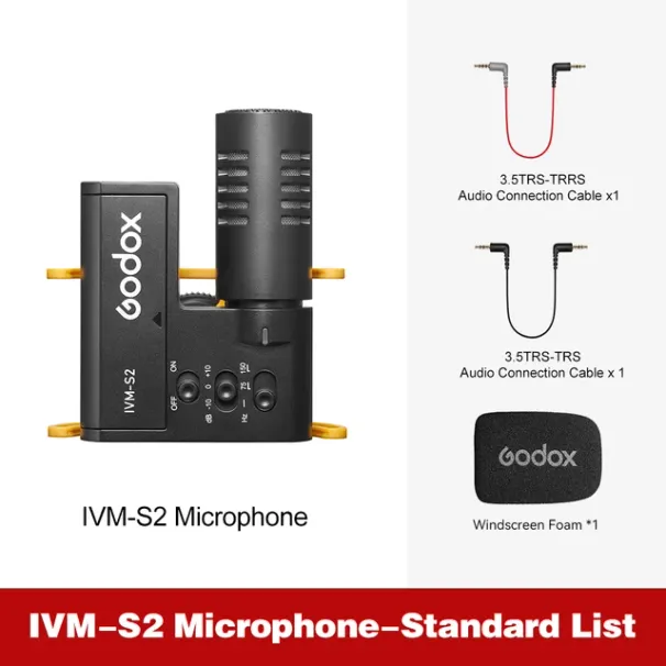 GODOX IVM-S2 Compact Shotgun voor mobiele telefoon Micro SLR-camera Opname Interview Professionele cardioïde microfoon_voghion.com